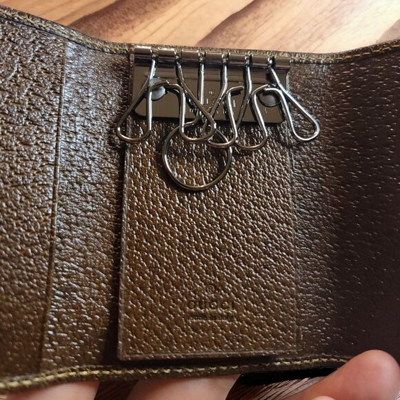 Gucci New Vintage Rare Brown Key and Card Holder with Box - Picture 5 of 10